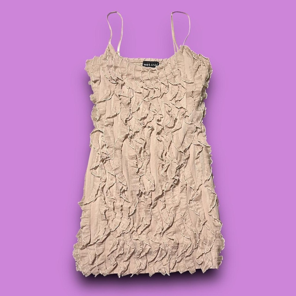 Y2K Wet Seal Ruffle Mini Dress Size Small Going Out Party Bimbocore Mcbling